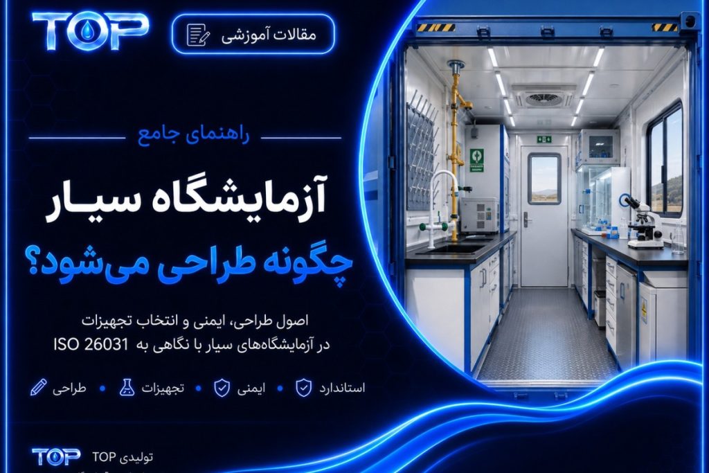 آزمایشگاه سیار کانتینری با سینک، شیرآلات و تجهیزات ایمنی آزمایشگاهی