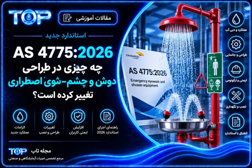 استاندارد AS 4775:2026 برای طراحی دوش و چشم‌شوی اضطراری