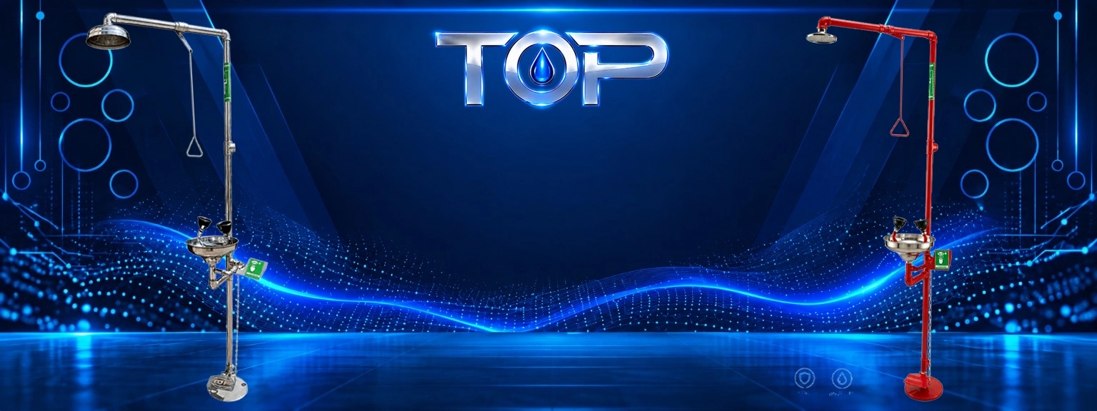 دوش و چشم‌شوی اضطراری TOP در مدل‌های گالوانیزه و استیل