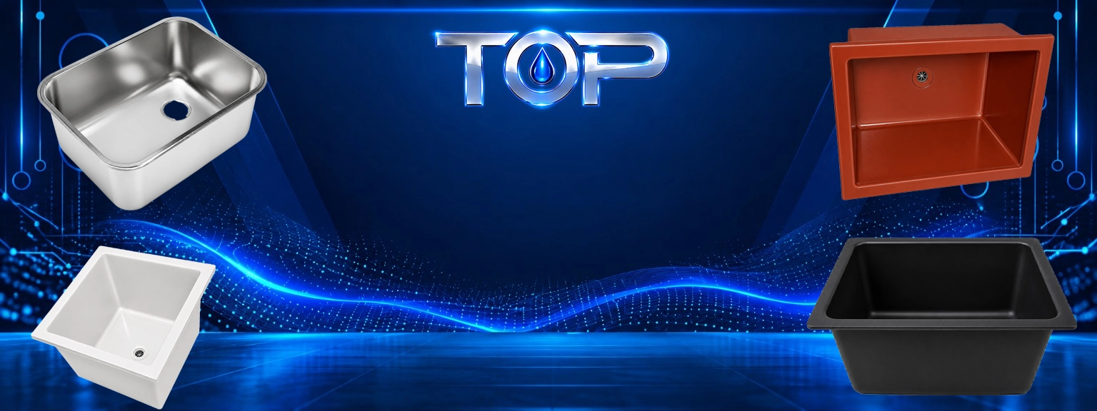 سینک‌های آزمایشگاهی TOP در مدل‌های اپوکسی، پلی‌پروپیلن و استیل