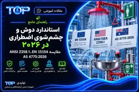 مقایسه EN 15154، ANSI ISEA Z358.1 و AS 4775:2026 برای دوش و چشم‌شوی اضطراری